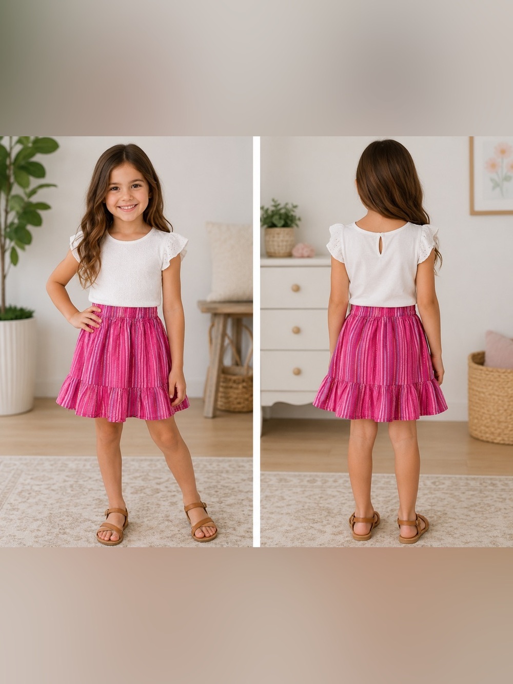 Vintage Gymboree Girls Size 8 Pleated Skirt with Gold - Discontinued